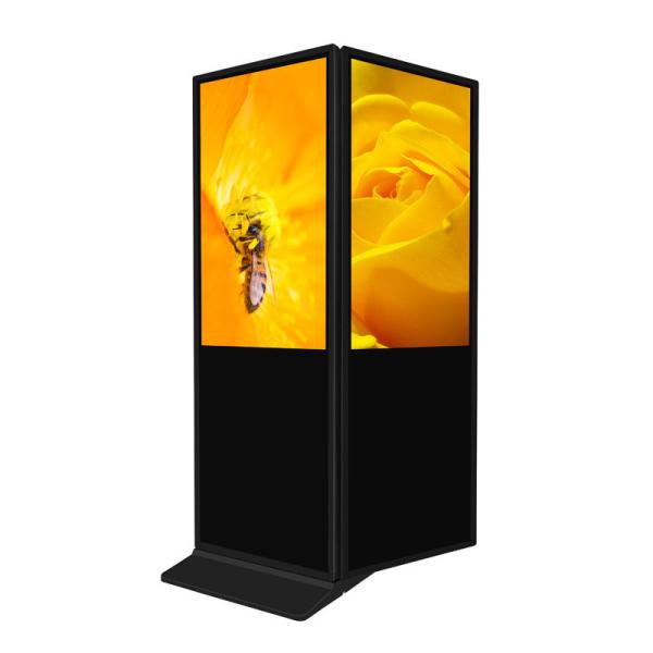 Indoor Touch Screen Information Kiosk Ultra Slim Digital Totem Double Face 49