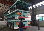 3 Axle Flatbed Semi Trailer 40ft Double Tires / Single Tires Container Trailer