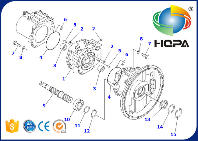 708-2H-00280KT 708-2H-00280 Hydraulic Main Pump Seal Kit for Komatsu PC350-6Z