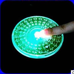 New customed logo promotional acrylic round party club club led flash coaster