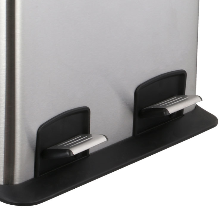 Hotel 36L Rectangular Pedal Trash Bin Double Bucket with Lid Trashcan