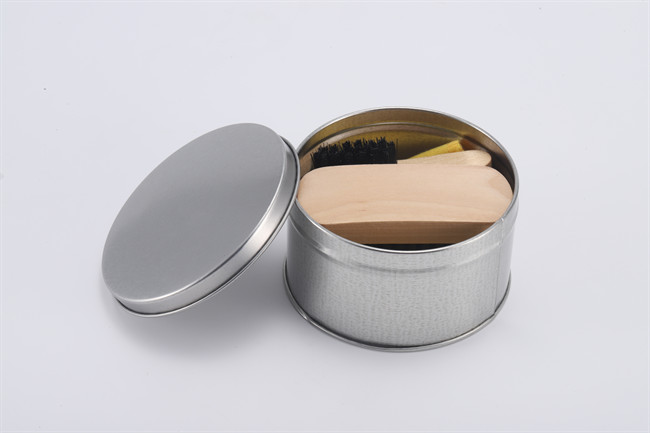 Shoe Shine Kit For North American Buyers Tinplate Cans Box Portable SHOE POLISH Shoe Horn Shoe Brush OEM