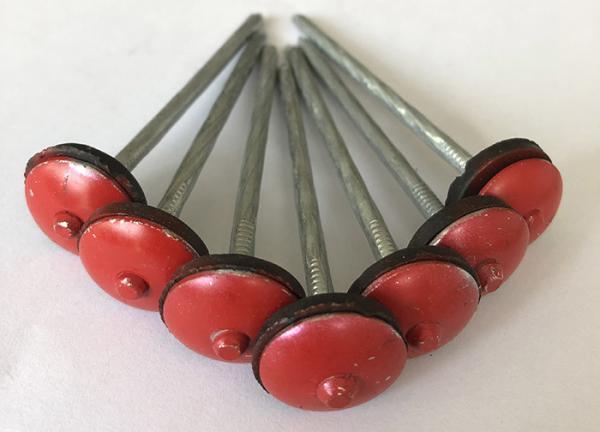 Twisted Shank Home Appliances Parts Umbrella Roofing Nails With Red Head And