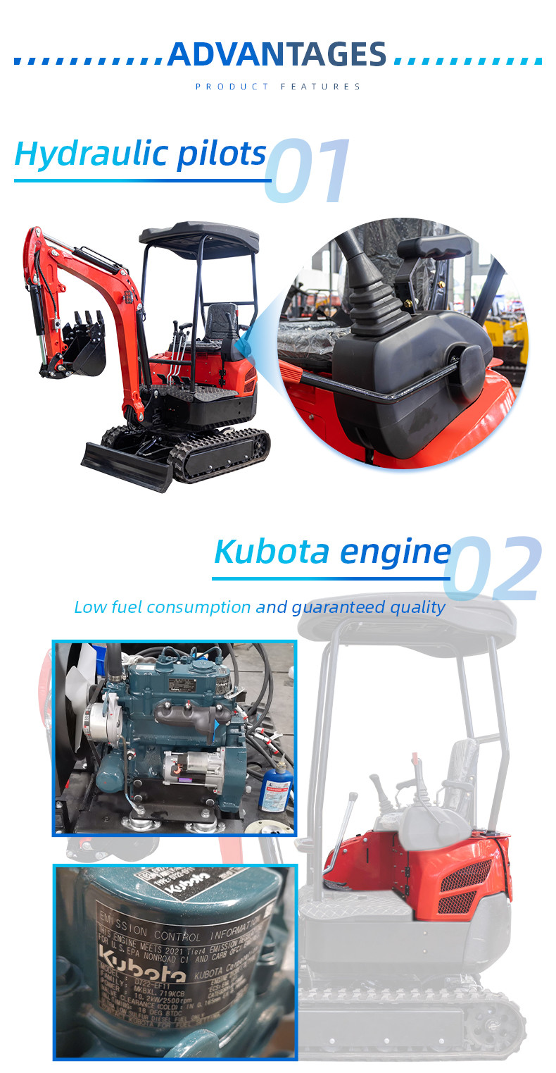 Japan Engine Crawler Mini Hydraulic Excavator Boom Swing 1.8 T Mini Digger