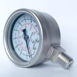 Glycerine Manometer 10 Bar Liquid Filled Pressure Gauge Oil SS316 NPT Removable