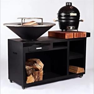 Wholesale Outdoor Wood Burning Black Painted Steel Bbq Fire Pit Grills For Cooking from china suppliers