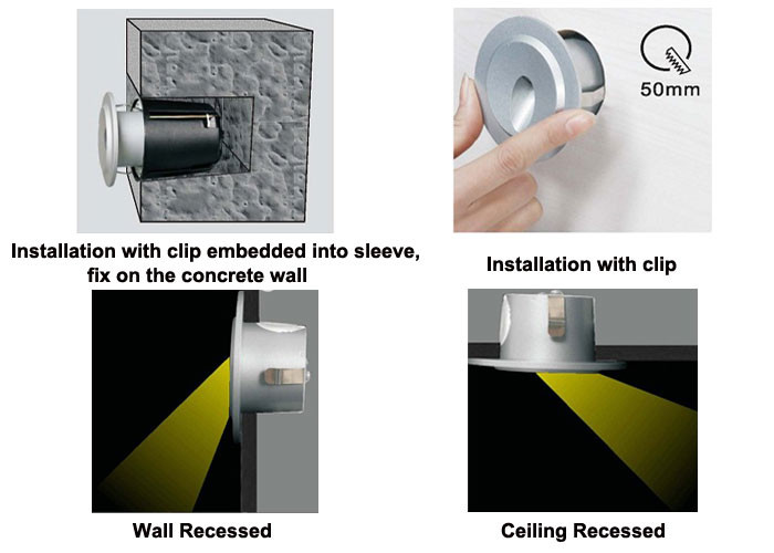 Die - Casting Aluminum Recessed LED Wall Lights For Outdoor Stair / Step