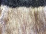 Brown And Black 2 Tone Ladies Faux Fur Jacket Collarless Neck For Female