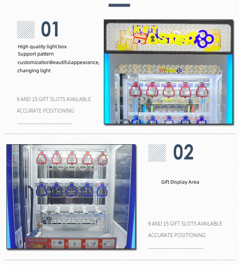 Plastic Age 6 Years Key Master Vending Machine for Coin Operated Prize Redemption Game