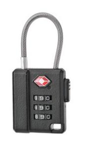 Wholesale 3 digital Plastic ABS TSA combination padlock with Cable from china suppliers