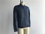 Mens Navy Color Nylon Bomber Jacket With Rib Trim High Fashion TW61805