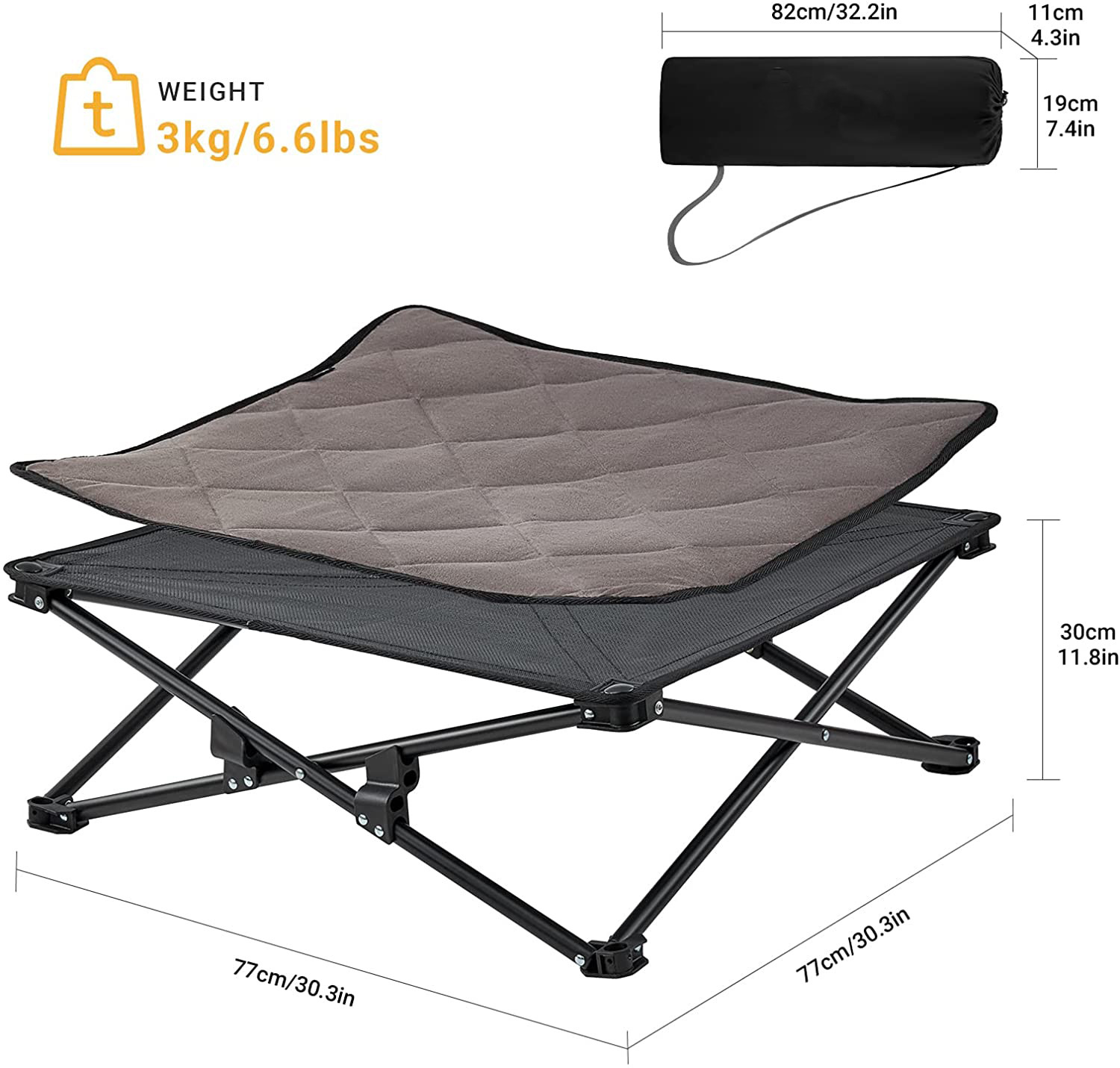 Stable Cooling Washable Mesh Outdoor Travel Dog Bed