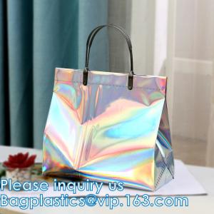 Wholesale Holographic Rainbow Handbag Reusable Bags, Gym Sports Security Travel Beach Lunch Box Restaurant Takeouts from china suppliers
