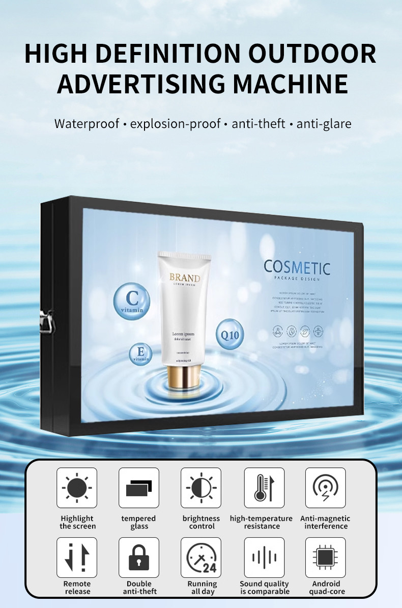 Weatherproof Ip 65 Outdoor Lcd Digital Signage Wall Mounted Advertising Monitor