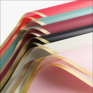 Wholesale Gold Edge Flower Wrapping Paper Waterproof Floral Bouquet Wrapping Paper Korean Matt Flim from china suppliers