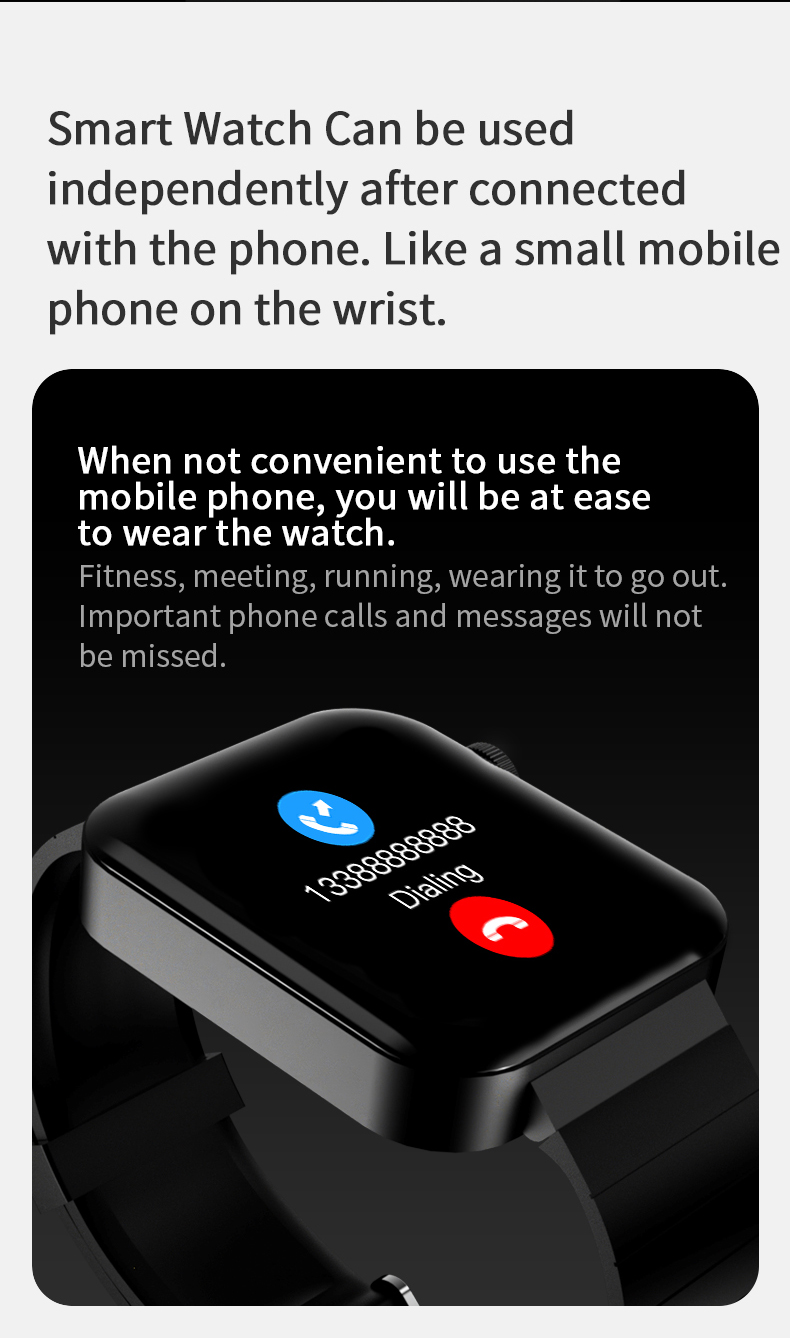 High Quality HL70 BT Call Smart Watch Ips Screen Waterproof Fitness Band For IPhone Android