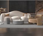 Creative Curved Living Room Sofa Luxury Modern Reception Guest Sofa