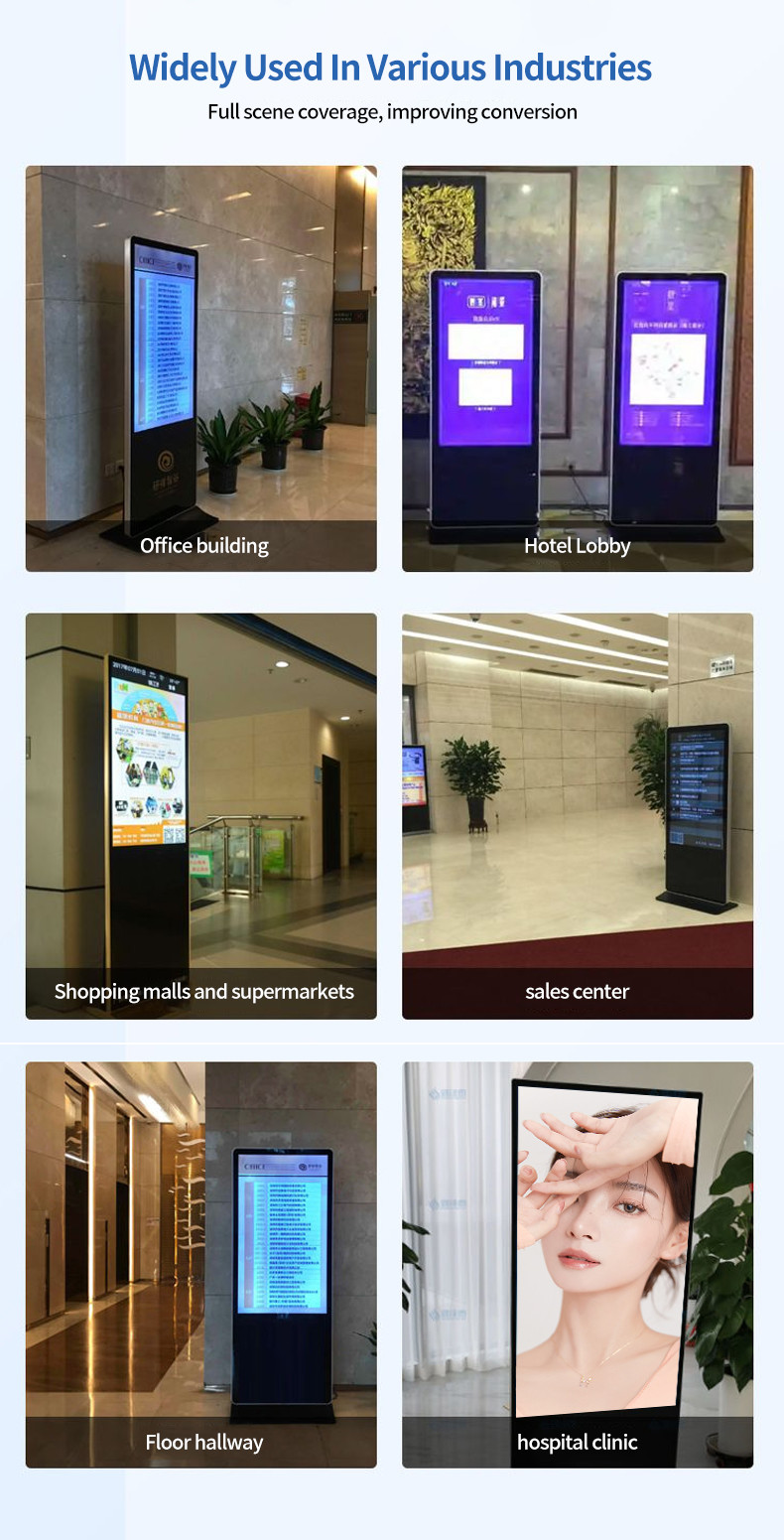 55" Floor Standing Digital Display Wide Viewing Angle LCD Advertising Totem