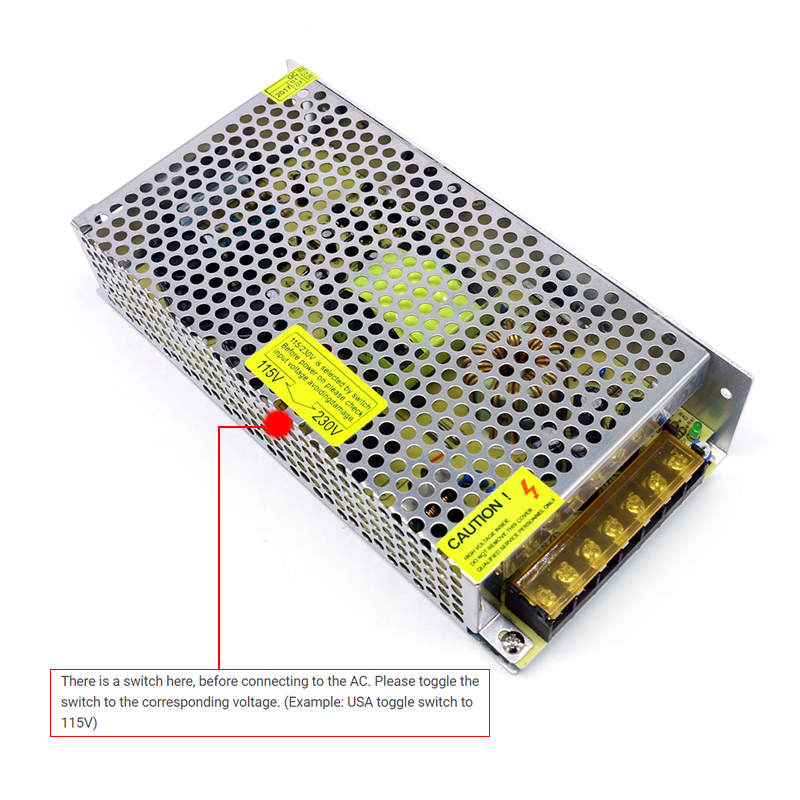 AC 100V 240V To DC Switch Power Supply DC 12V 180W 15A 50Hz 60Hz
