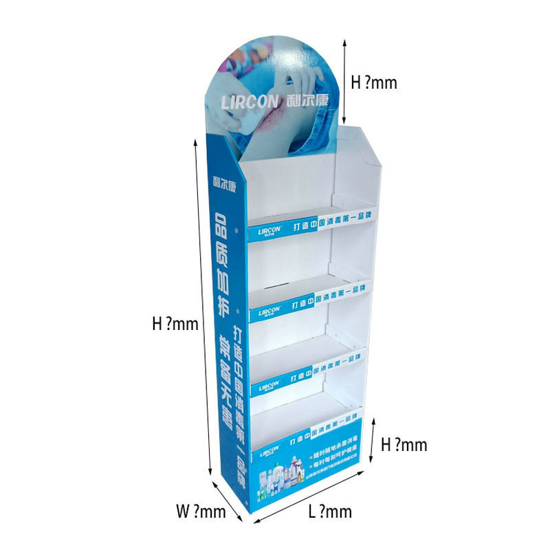 Custom Color Printed 4 Tier Counter Retail Promotion Folding PDQ Top Display Stand
