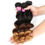 Blonde 1b/4/27 3 Tone Remy Ombre Hair Extensions Brazilian Hair Loose Wave