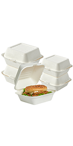 5 Compartment Plates, 125 Pack Disposable Paper Plates, Biodegradable Sugarcane Plates, Eco-Friendly School