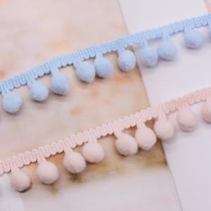 Wholesale Pink 2cm 100% Polyester Pom Pom Trim Ball Fringe from china suppliers