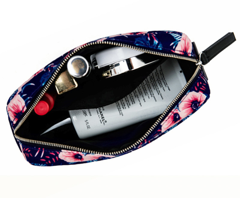 Fashion Custom Vintage Floral Printed Small Private Label Makeup Bag for Travel