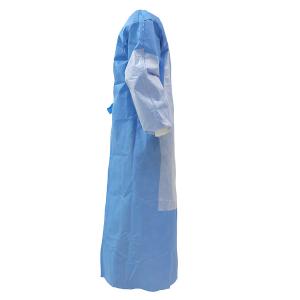 Wholesale Blue Ultrasonic Seam Non Woven SMS Isolation Gowns Medical Reinforced Surgical Gown from china suppliers