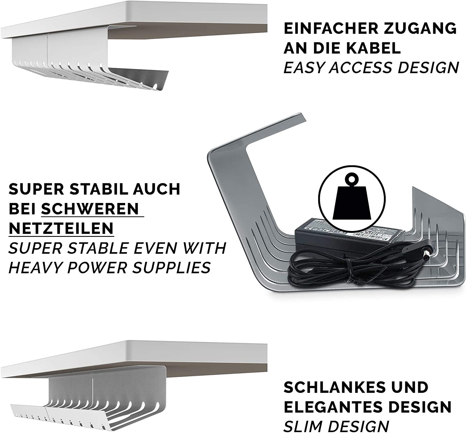 1mm Thickness Carbon Steel Cable Tray for Streamlined Office and Home Desk Management