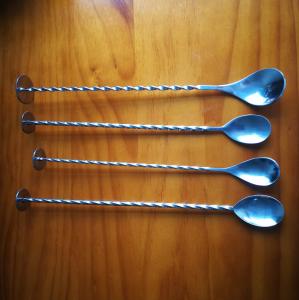 Wholesale Cocktail Mixing Stainless Steel Bar Spoon Cocktail Shaker Spoon Long Twisted from china suppliers