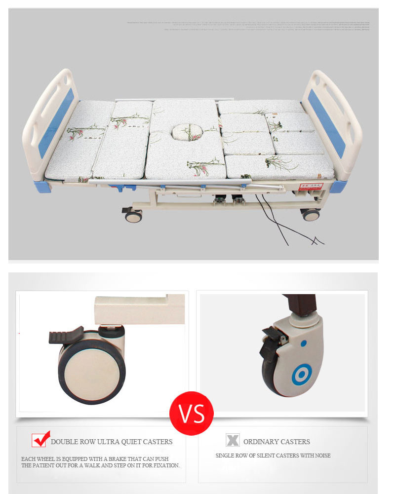 ICU Five Function Electric Hospital Bed For Elder Patient