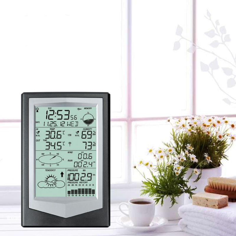 WS1040 Black And Silver Definition Wireless Weather Station With ±1.0°C Temperature Accuracy
