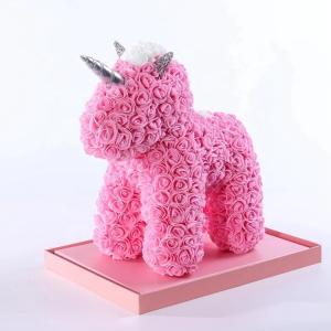 Wholesale Artificial Rose gift Foam Rose Unicorn Doll Valantines day gift from china suppliers