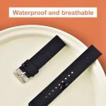Fashion 20mm Black Silicone Watch Strap With Stainless Steel 201L Buckle