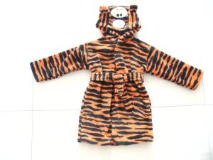 Wholesale 100% polyester tiger soft coral fleece baby bathrobe from china suppliers