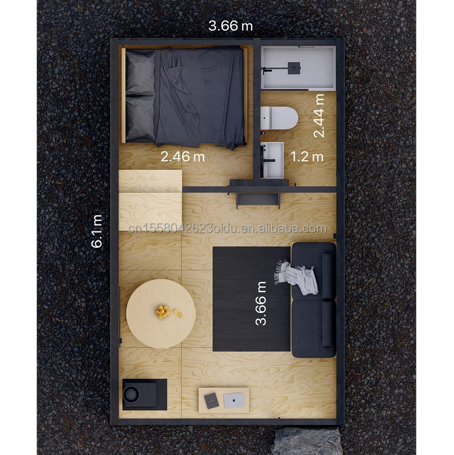 Hotel Triangular Container House with Prefabricated Steel Structure and Sandwich Panel Walls 50/75/100mm Wave Panels