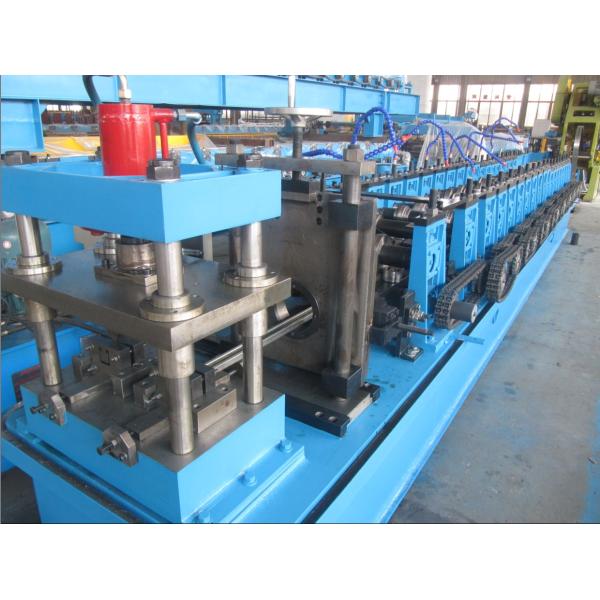 Hydraulic Cutting Chain Drive Galvanized Steel Sheet Door Rail Rolling Forming Machine 7.5Kw Main Power