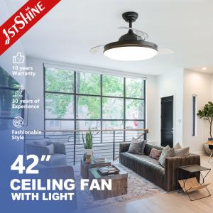Wholesale DC Silent Motor LED Retractable Ceiling Fan Light 6 Speed Remote Control from china suppliers