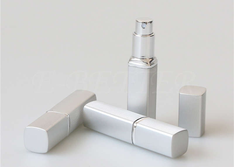Matte Silver Travel Perfume Atomiser Holder 25ml Oral Spray Fragrance Refill Bottle