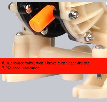 Sulfuric Acid Pneumatic Diaphragm Pump DN80 Air Driven With PVDF Plastic material