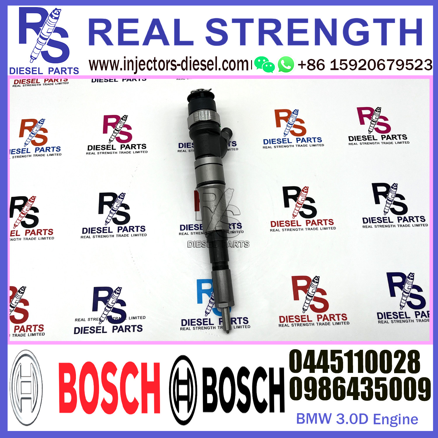 Diesel Fuel Common Rail Injector 0445110028 0986435009 For BWM 4.0D Engine