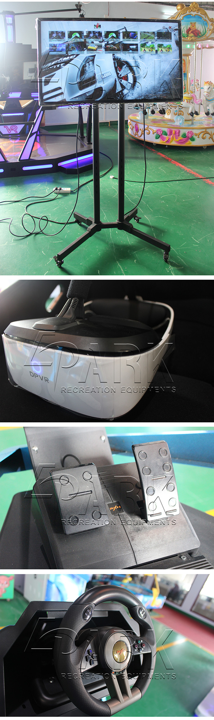 Bluetooth Warrior 9D VR Simulator Racing Car Interactive Virtual Reality Machine