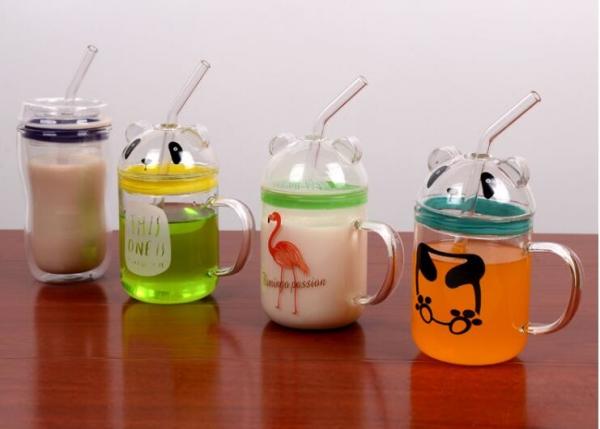 Quality exquisite hand blown glass cup Baby bottle scale cup for sale