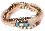 Women Accesories Multi Rows Crystal Bracelet, wholesale black quarz stone