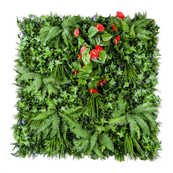 PE Outdoor Decorative Artificial Green Walls 35mm Synthetic Grass Landscape For