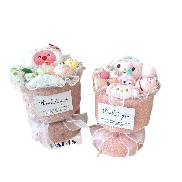 Cartoon Plush Doll Flower Bouquet Variety of Dolls Perfect Gift Set for Kids