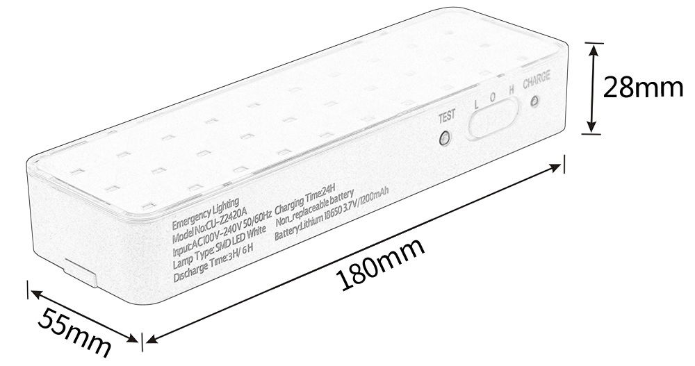 Non Maintained LED Camping Light Emergency 5W 500Lm Wall Mounting