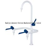 Double Outlet Science Lab Faucets Deck Mounted Epoxy Coated Acid Resistant