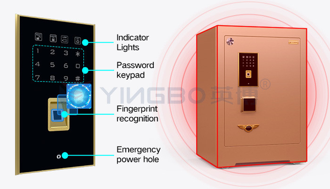 Fingerprint Lock Bank Commercial Fire Proof Safe H680mm YB/ZY-60